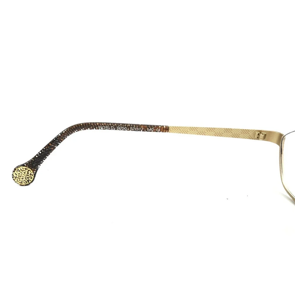 BOZ Eyeglasses Frames WORLD 9050 Brown Gold Cat Eye Half Rim 52-17-140